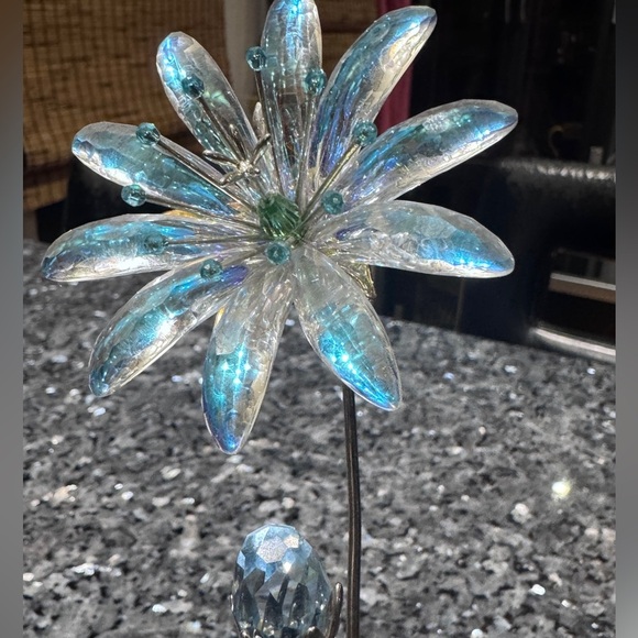 💎 One of a Kind Vintage Rare Swarovski Dellaria Aquamarine Crystal Flower 💎 - Picture 12 of 15